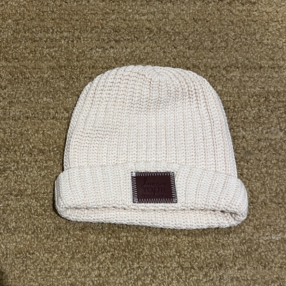 Cream Knit Beanie